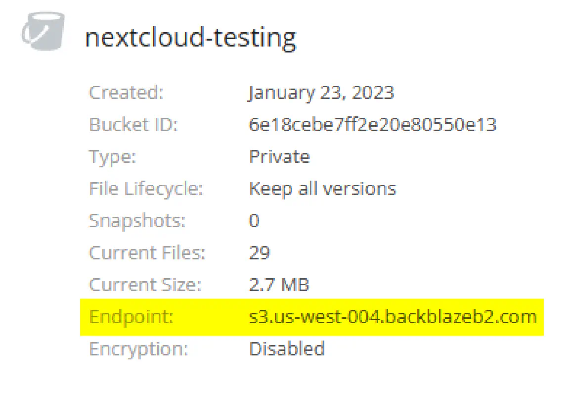 nextcloud endpoint config